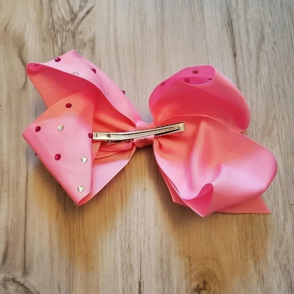 Jojo Siwa Pink Rhinestones Cheerleading Hairclip Hair Bow